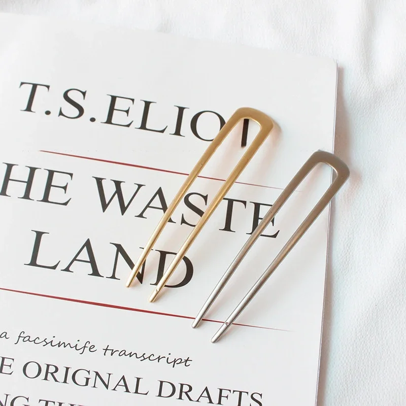 Giappone bastoncini per capelli donna fermaglio per capelli semplicità metallo colorato a forma di U forcine per capelli bastoncini per capelli accessori per capelli