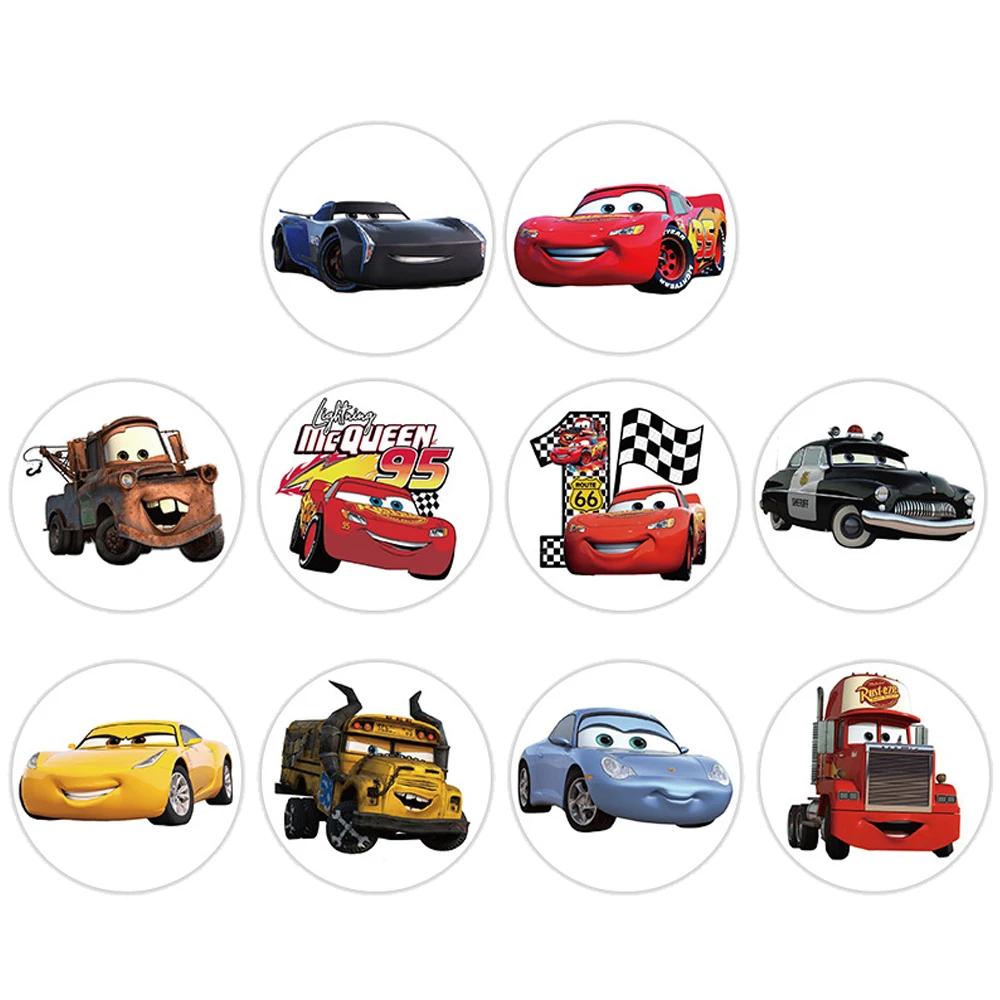 

500pcs Disney Anime Cars Stickers Roll Cool Lightning McQueen Waterproof Decal DIY Laptop Suitcase Decoration Seal Label Sticker