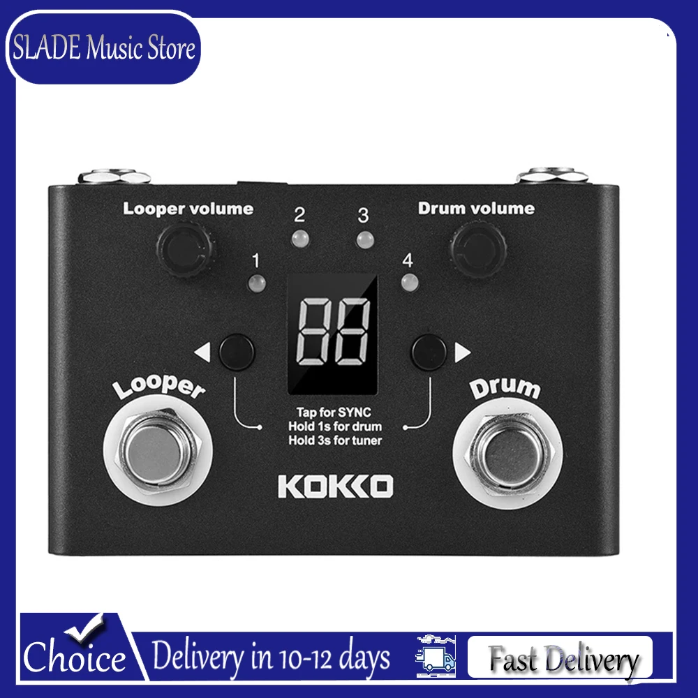 pedale-de-guitare-Electrique-kokko-fld-1-avec-boucle-true-bypass-effet-looper-reverberation-vocale-reglable-Equipement-de-machine-a-rythmes