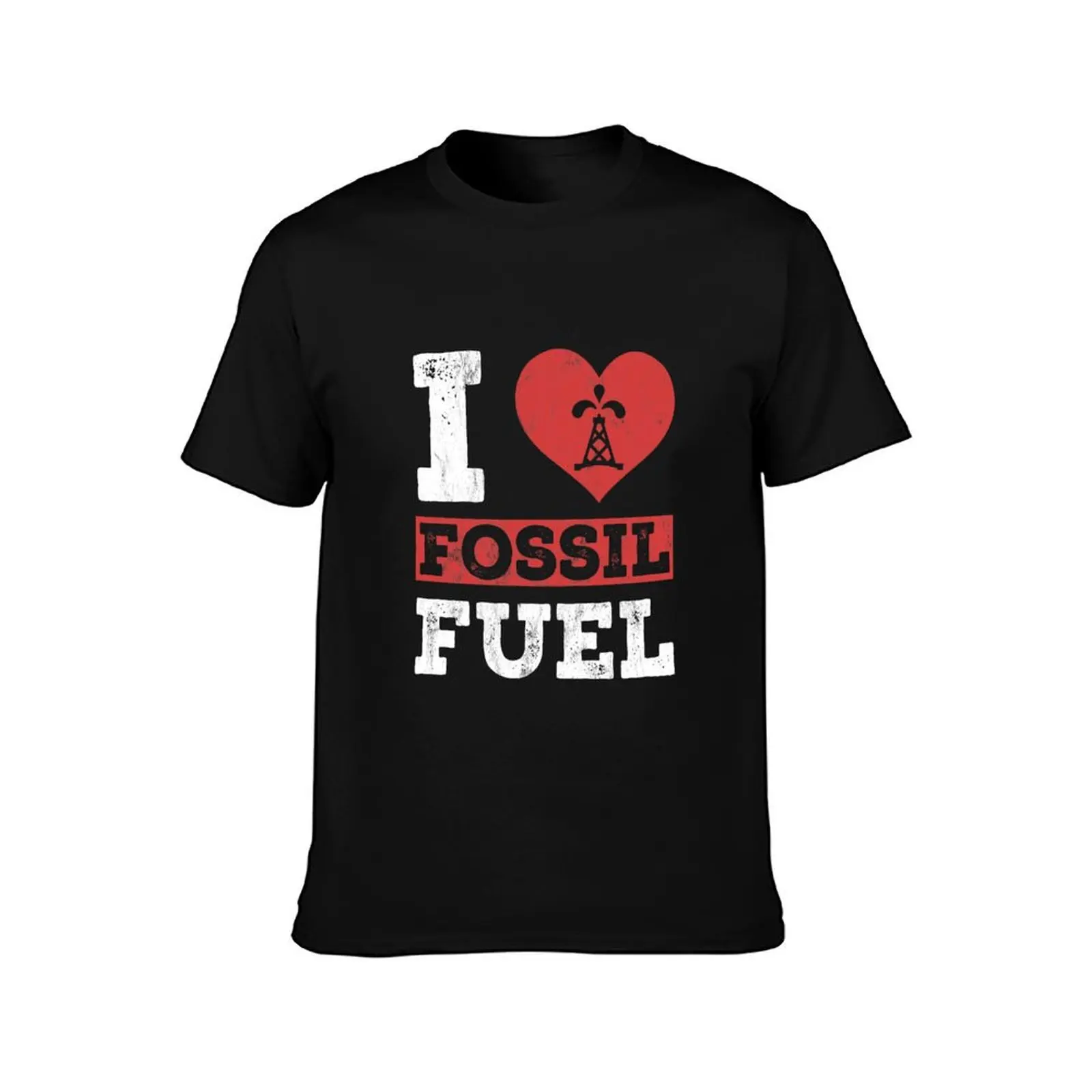 I Love Fossil Fuels Fossil Dinosaur Science T-Shirt Work Utility Casual Tee Shirt