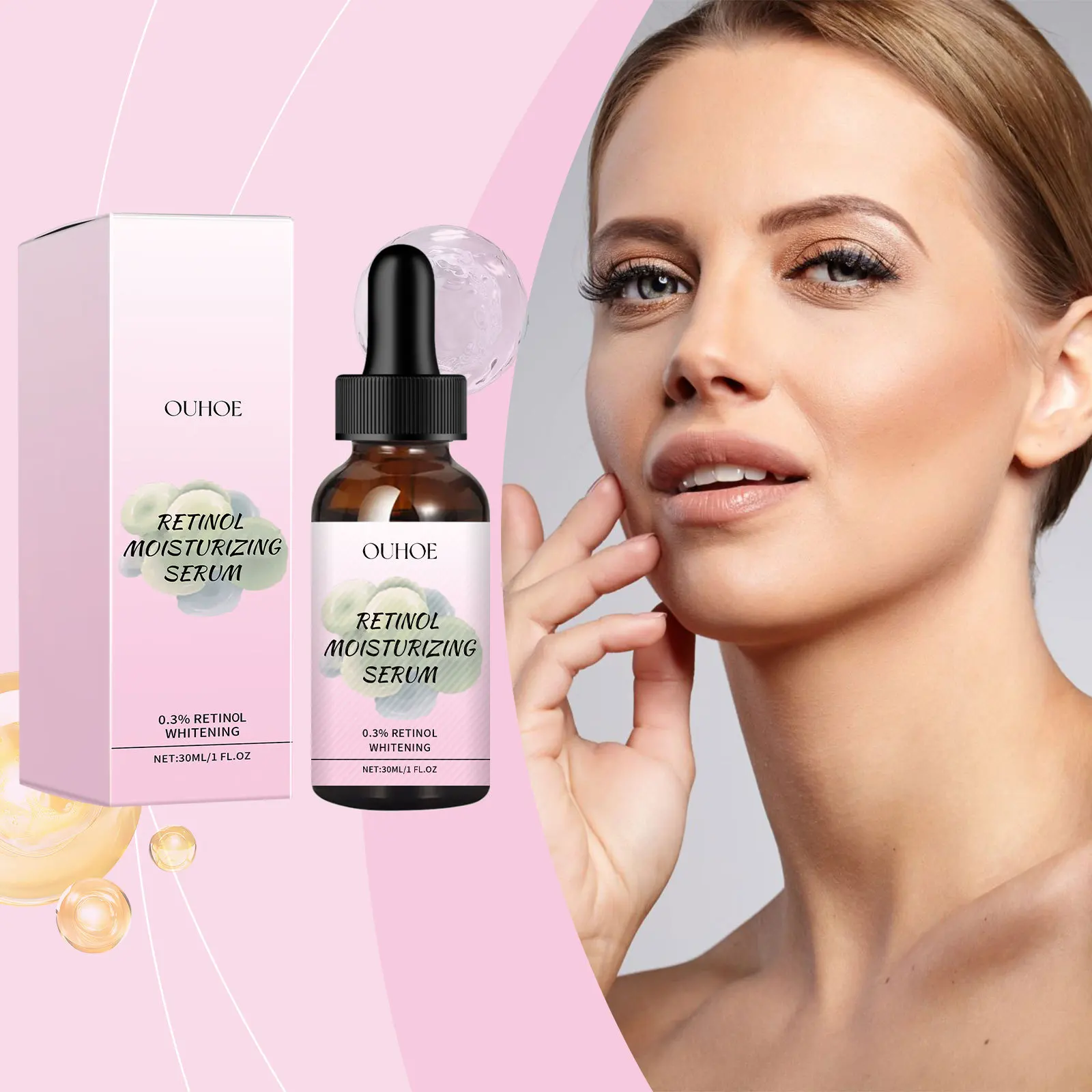 OUHOE Retinol Moisturizing Serum Facial Anti-Wrinkle Delicate Moisturizing Contains Retinol Vitamin C Serum Improve Skin Quality