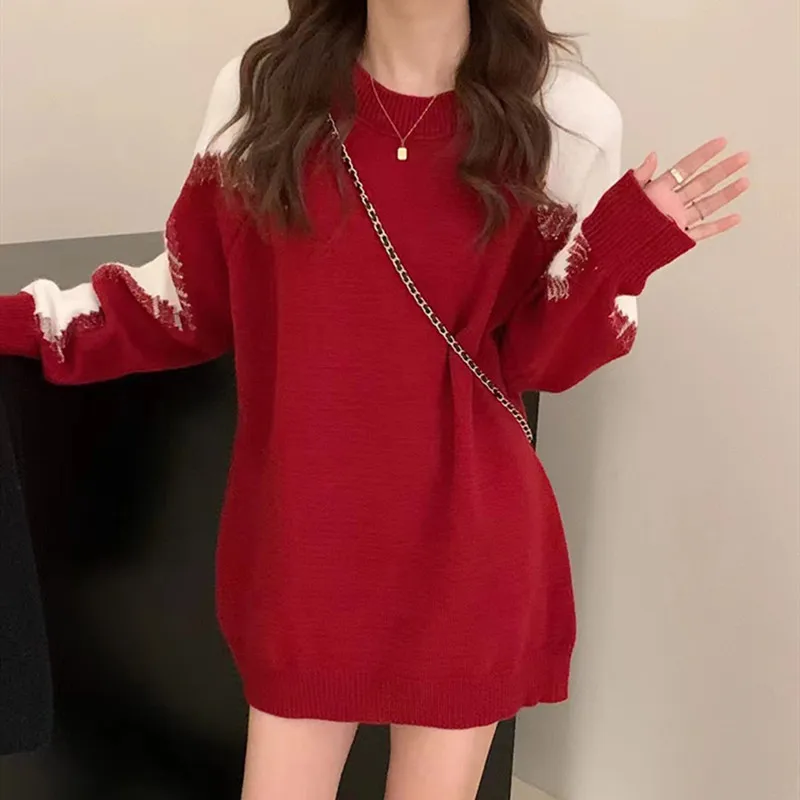 

Women Sweater O-neck Autumn Winter Pullover Warm Casual Pulls Jumpers Korean Fashion Spring Knitwear Bottoming Shirt R565