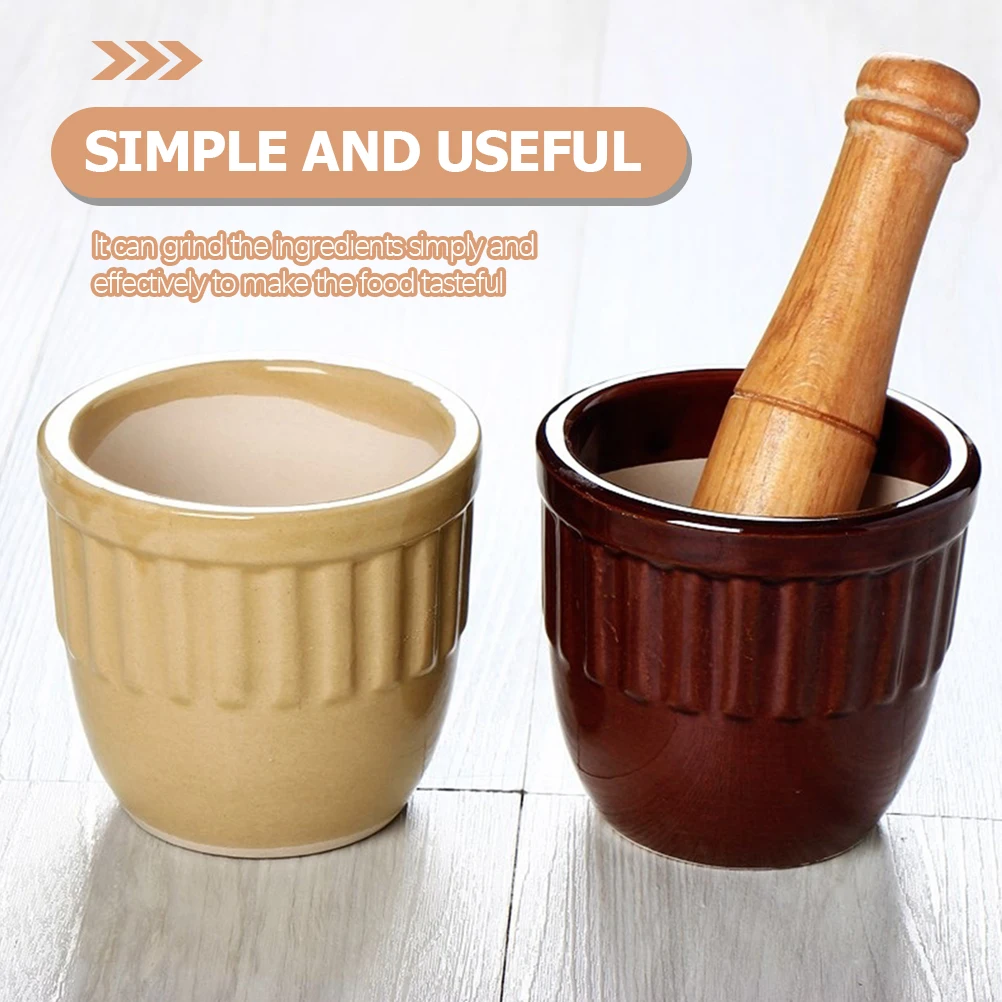 

4 Pcs Garlic Press Food Masher Wood Pestle Household Grinders Cocktail Muddler Practical Grinding Sticks Major