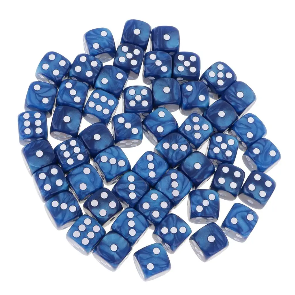 16mm Round Corner Acrylic Dice Set D6 Dotted Six Sided Props for Tabletop Gaming Board Card Games Party for DND RPG