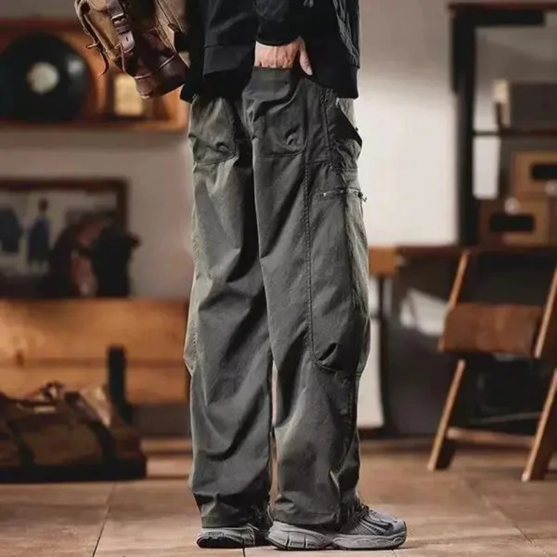 

Motorcycle Men's Cargo Pants Mountain Minimalist Low Price Male Trousers High Quality Loose Designer Emo Y2k Vintage Regular Fit
