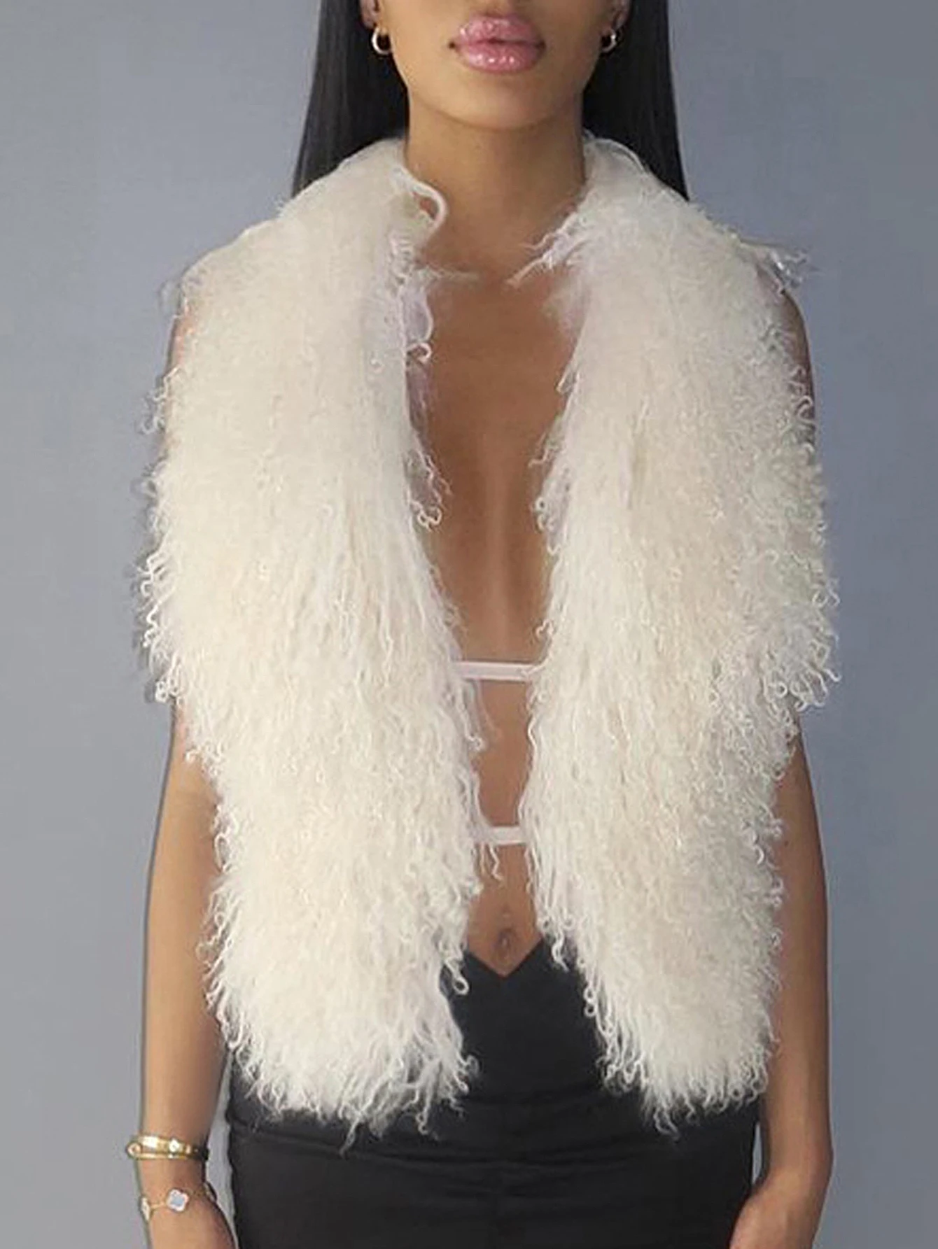 

Женские пальто, зимние модные дикие открытые пальто без рукавов с v-образным вырезом, однотонные Hotsweet, зрелые пальто для женщин