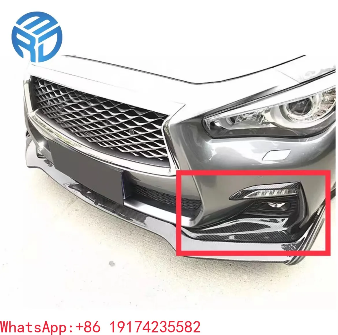 

for In-fi-iti Q50 Sport 2018+ Real Carbon Fiber Fog Light Bezels Carbon Fiber Fog Pieces Regular Carbon and Honeycomb