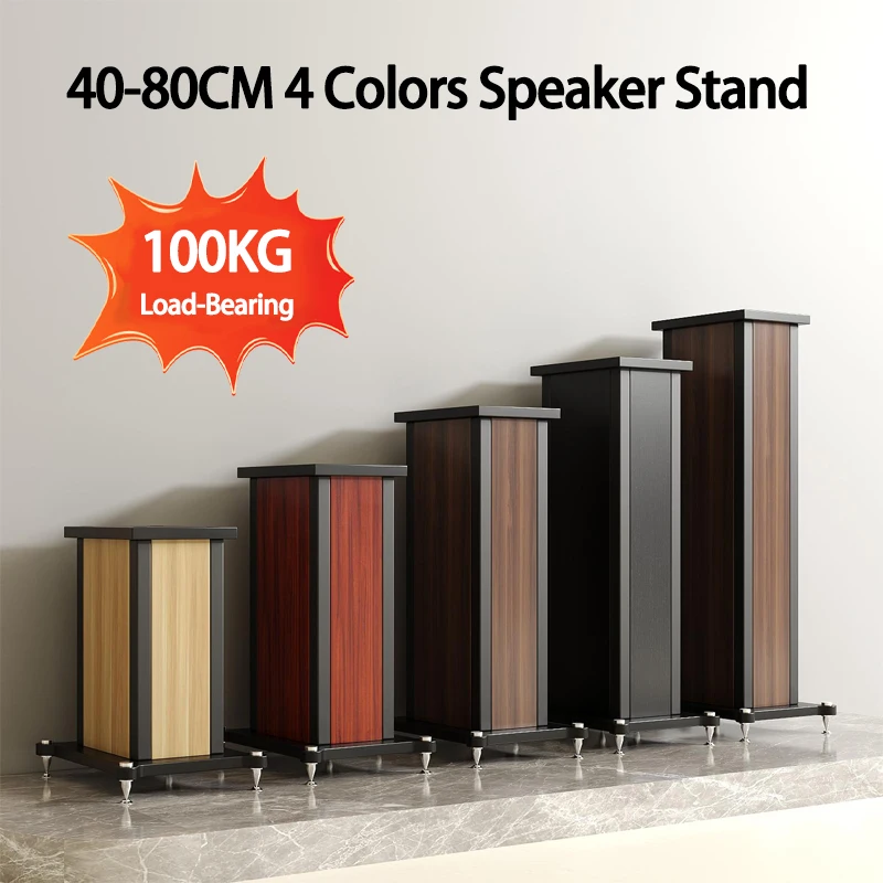 40–80 cm Lautsprecherständer, 25 mm dickes Stahllautsprecherregal, Anti-Vibrations-Spikes, Audio-Rahmen, befüllbare Basis für Heimkino und Studio