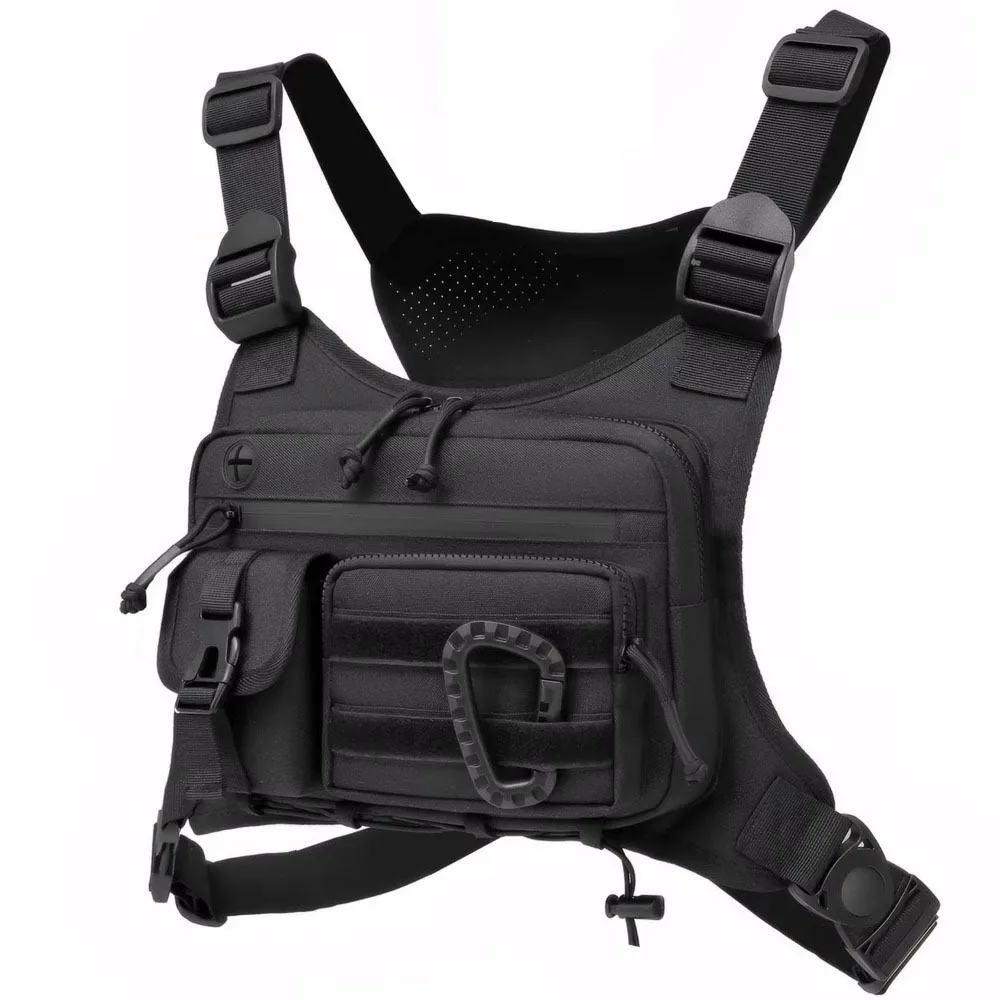 Adjustable Sports Vest Bag Multi-functional Water Resistant Outdoor Chest Bag Oxford Cloth Lightweight