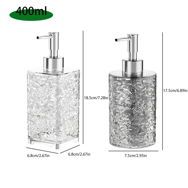 400ML Plastics Soap Dispenser Bottle for Bathroom ShampooRefillable Storage Container with Pump Shower Gel Bottle