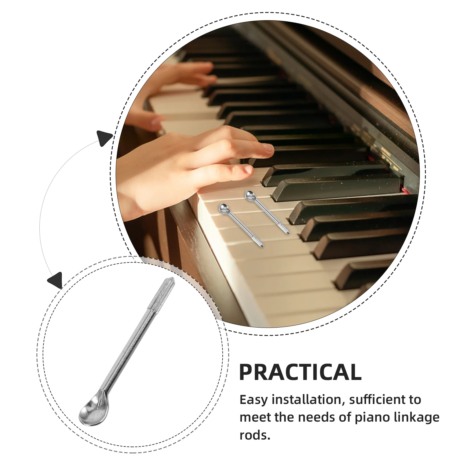 ضبط الملحقات ملعقة البيانو أدوات الأظافر أجزاء متينة استبدال صيانة العمل سبيكة