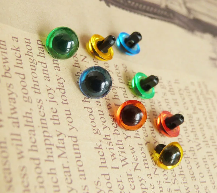 new arrvial 50pcs handscrew toy eyes green/red/yellow/blue/clear color option--9mm/10.5mm/12mm/13mm/15mm