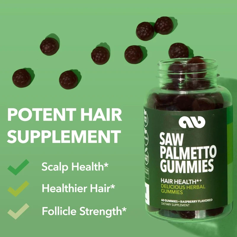 

Saw Palmetto Men's Gummies - Used for Hair Health and Male Pattern Bald Head -60 Vegetarian Gummies