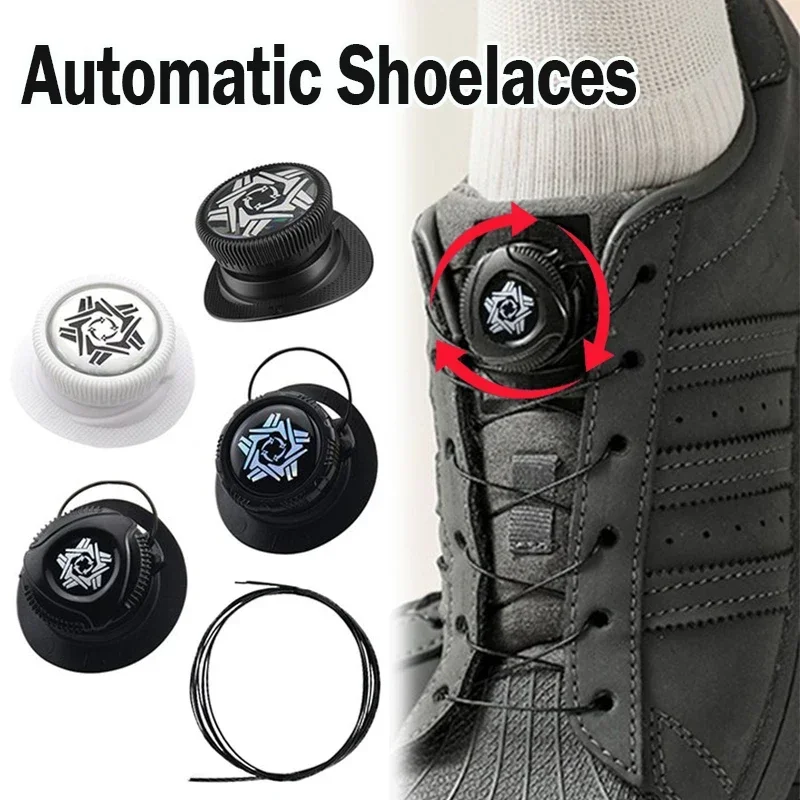 1Pair New Automatic Laces Sneakers Swivel Buckle Shoelaces Without Ties Adults Kids Lazy No Tie Shoe Laces Shoe Accessories