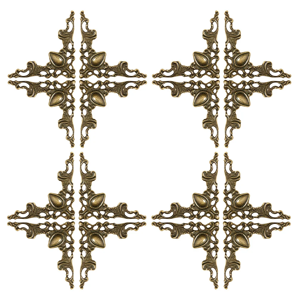 

48Pcs Vintage Metal Corner Protectors Decorative Trim for Books Scrapbooks Notebooks Boxes DIY Craft Embellishments