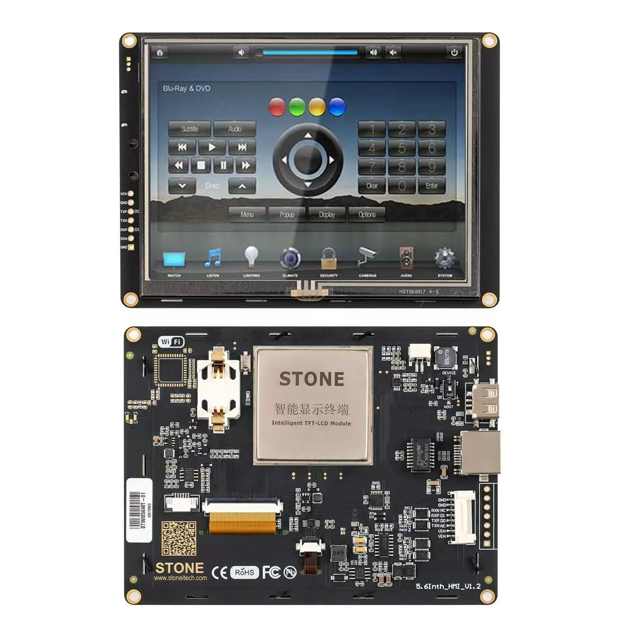 5.6 Inch HMI LCD Display RS232 TTL USB with Controller Board + GUI Program +Resistive Touchscreen for Industry