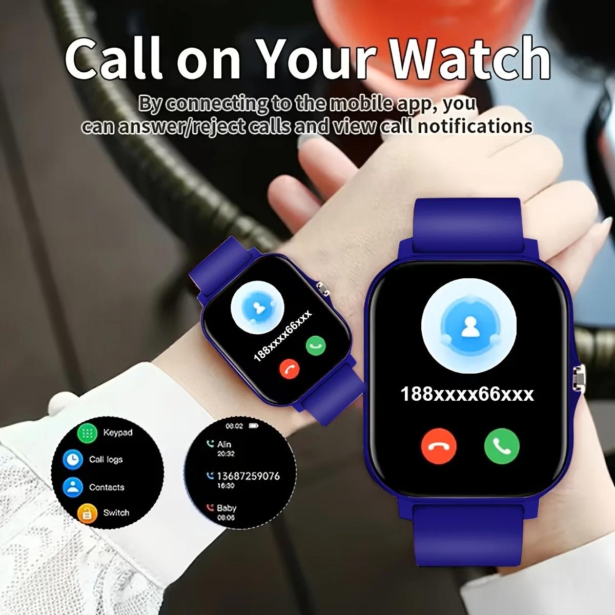 HOT New Men'S And Women'S Sports Smart Watch, Making/Answering Calls, Step Counting Calories Multi-Sports Modes, Incoming Call