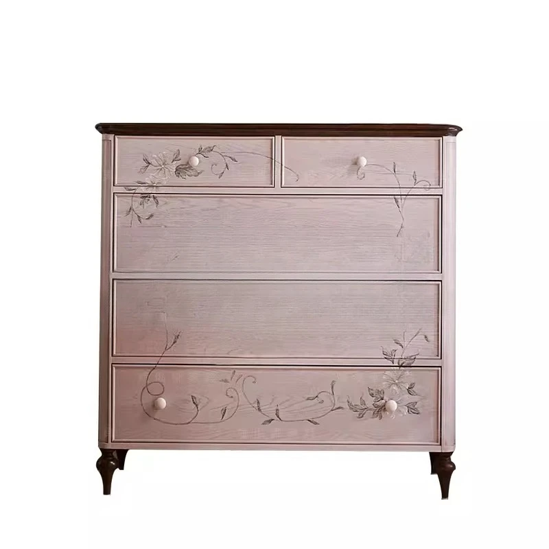 Antique painted lockers in solid wood chest cabinets