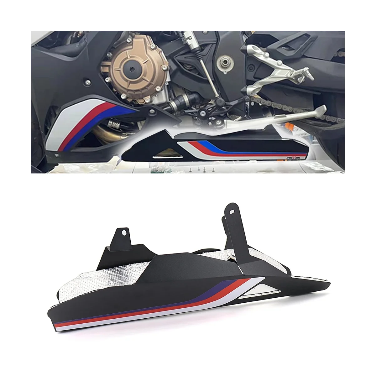 Motorcycle Accessories Belly Pan Engine Exhaust Cover Exhaust Trim for BMW M1000RR S1000RR 2019 2020 2021 2022