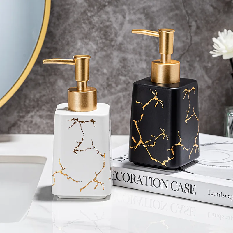 

Portable Soap Dispensers Lotion press empty bottle Home luxury ceramic hand sanitizer bottle Bottled shower gel for hotels