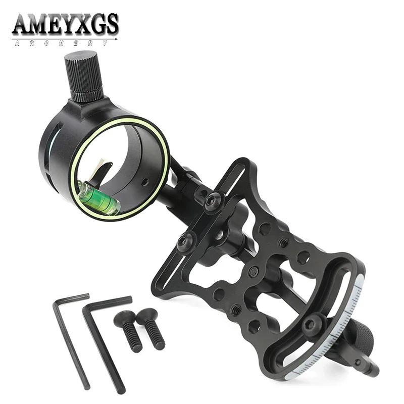 Archery Compound Bow Single Needle Sight 0.019 Optic Fiber Pin Sling Shot Shooting Aim Accessories for Outdoor Hunting Sports