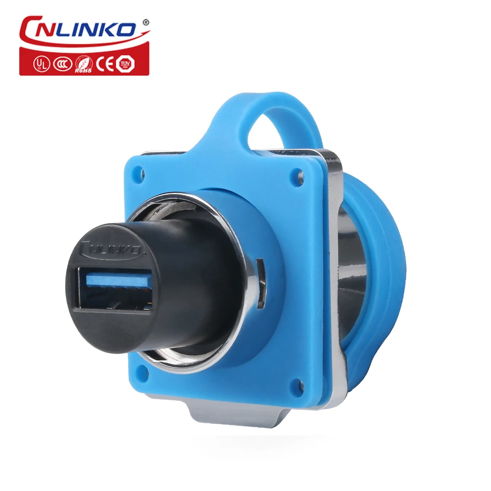 CNLINKO Waterproof IP68 USB 3.0 Connector Data Transfer Adapter Female Socket Jacks Male Plug with 0.5m/1m/2m/3m Extension Cable