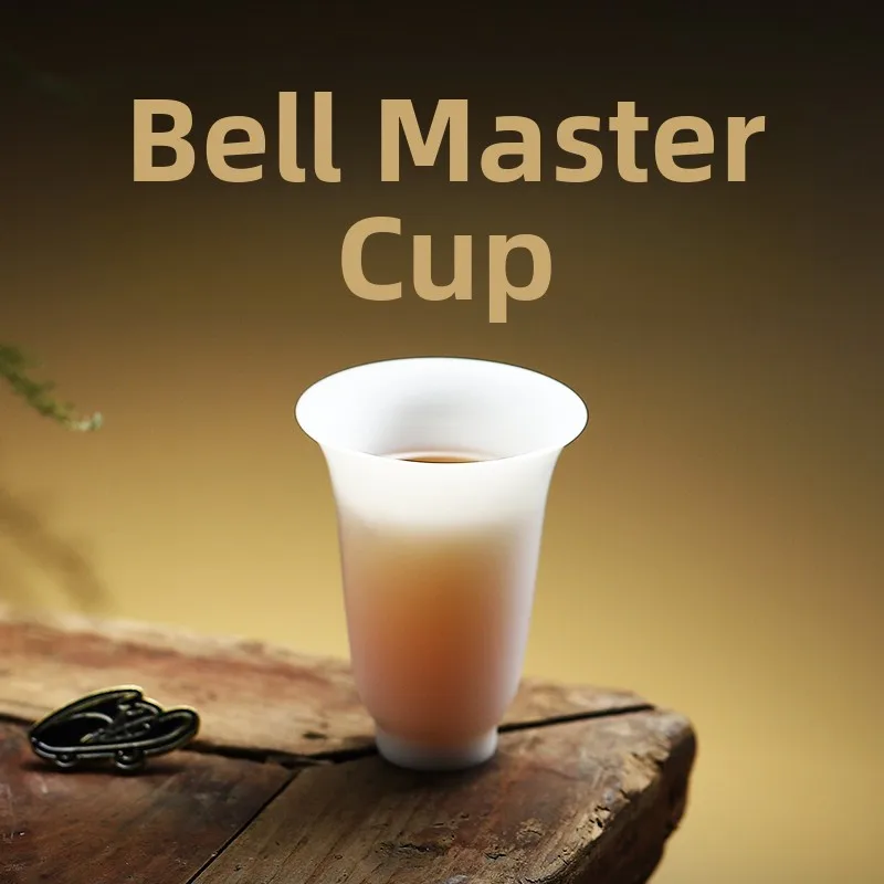 

High-End White Porcelain Bell Fragrance Cup Gongfu Tea Bowl Owner Cup Tea Set Premium Drinking Cup Chinese Style Ceramic Tea Cup