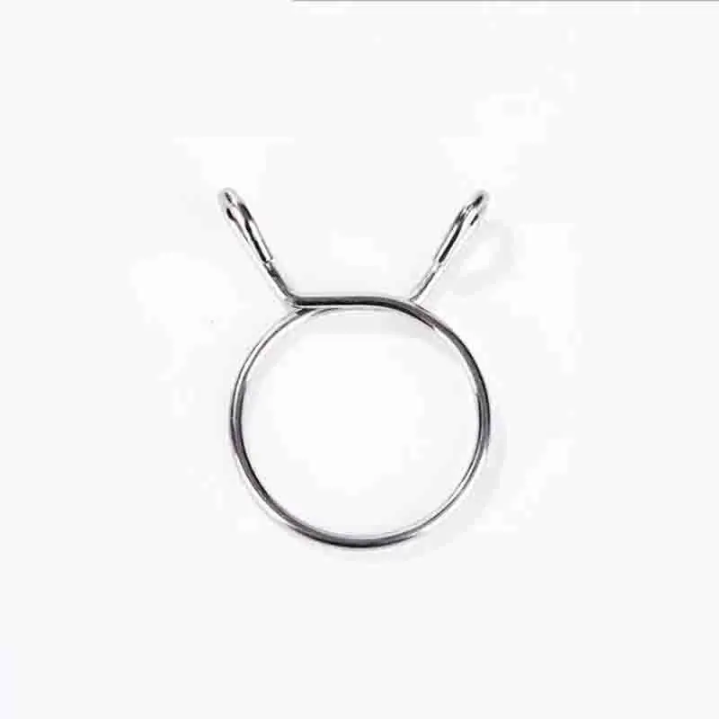 10PCS 304 Stainless Steel Hand-Held Snap Fastener Pipe Holder Hose Clamp Water Pipe Spring Clamp Ring for Plumbing