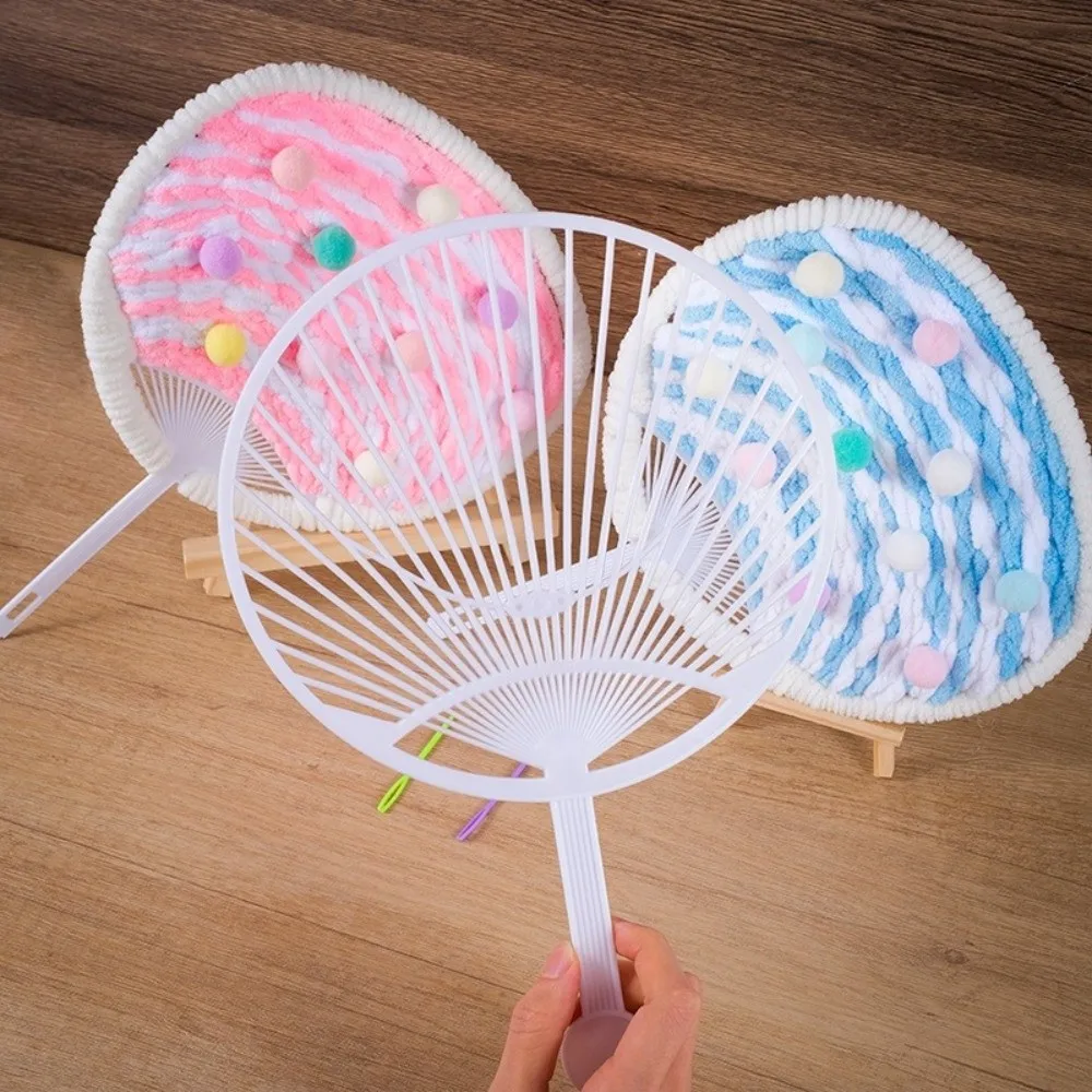 New White Hand-held Fan Framework Semi-finished Fan Making Crafts Hand Fan Plastic Unassembled DIY Concert Cheer Fan DIY Project