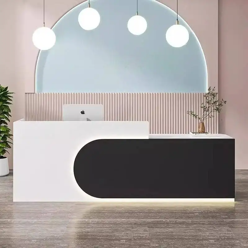 Banchi reception verdi per cliniche Design cassa Banchi reception bianchi moderni Cassetti Mobili per ufficio reception classici Mostrador