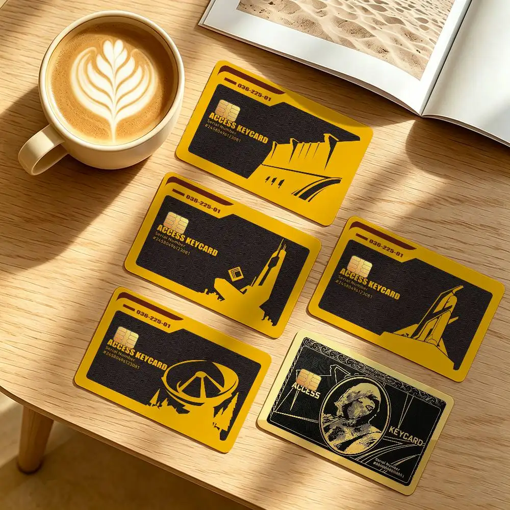 Game Delta Force Access 4Pcs Waterproof Scratch Resistant Card Skin Stickers Fashion Decorative for Credit Debit Bank