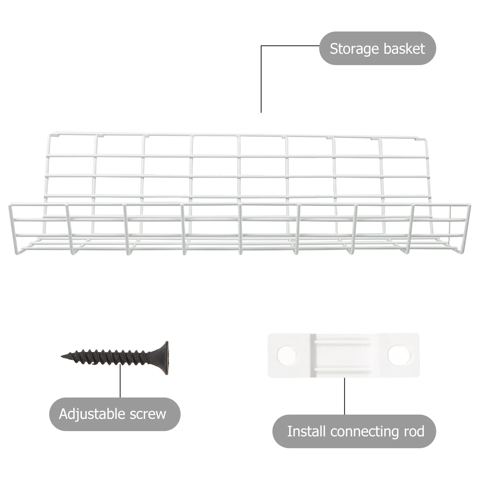 1Pcs Under Desk Cable Organizer Rack Sturdy Iron Cable Storage Shelf for Office Wire Management Cord Holder Cord Organizer