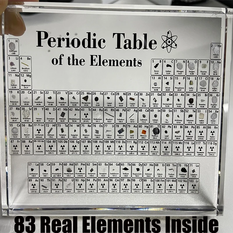 Mendeleev Periodic Table with Real Elements Inside Clear Periodic Table Display with 83 Real Elements Samples Learning Tools