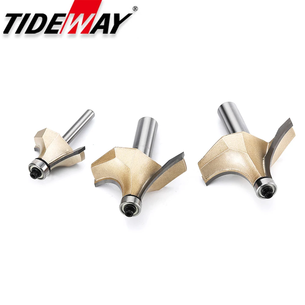 Tideway Corner Round Over Router Bit with Bearing for Wood Woodworking Tool Tungsten Carbide Milling Cutter CNC End Mill Cutters