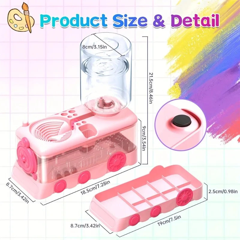 مجموعة لوازم فنية 5 في 1 مع عجلة مائية وحامل فرشاة ولوحة - مجموعة ألوان مائية وأكريليك للبالغين والطلاب