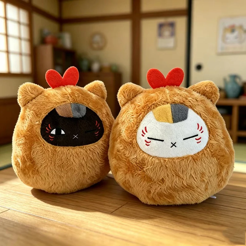 

25cm Natsume Friends Madara Plushie Chibi Cat Teacher to Tempura Shrimp Plush Toy Kawaii Round Pillow Cushion Desk Sofa Decor