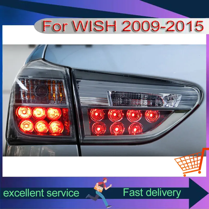 Car Rear Lamps For 2009-2015 Toyota WISH Modificiation Taillight With Halogen Reversing Turn Signal Lights Automobile Assembly