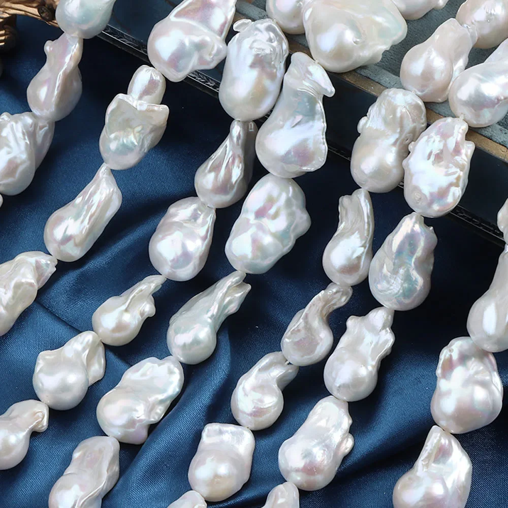

15-20mm Large Baroque Fishtail Strand Bead Natural Freshwater Pearl Semi-finished Diy Handmade Jewelry Making Necklace Accessory