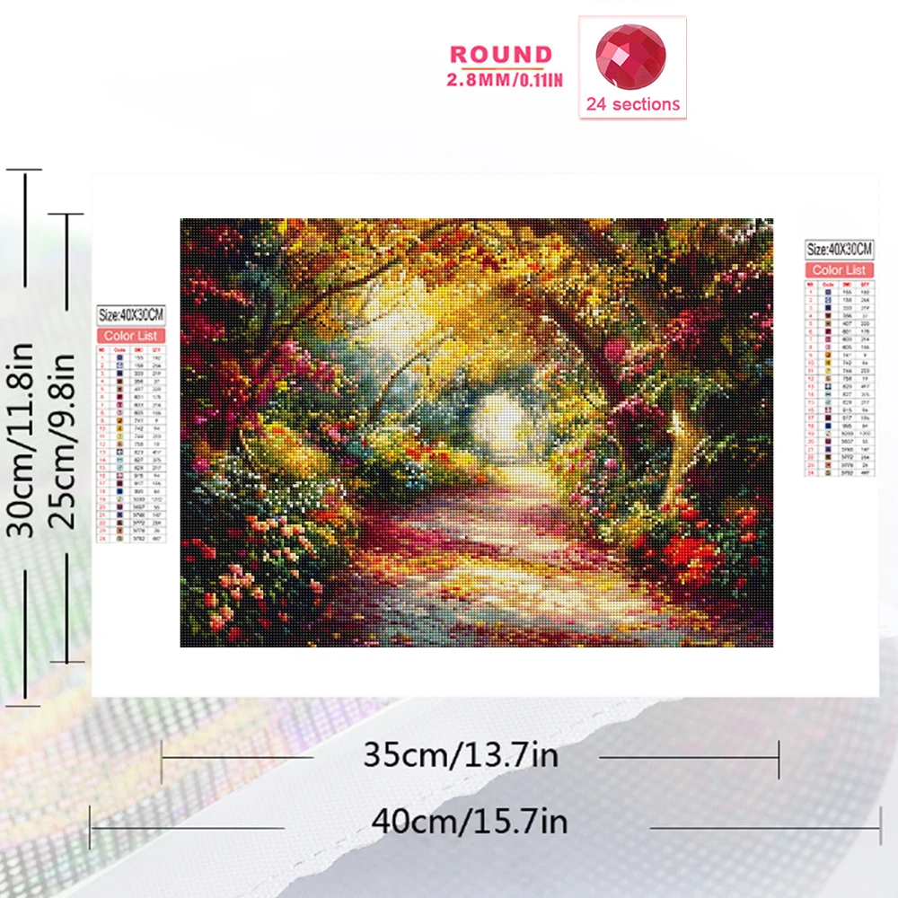 Momoart Diamond Painting Street Landscape Kit Full Square Round Diamond Embroidery Tree DIY New Collection Mosaic Unique Gift
