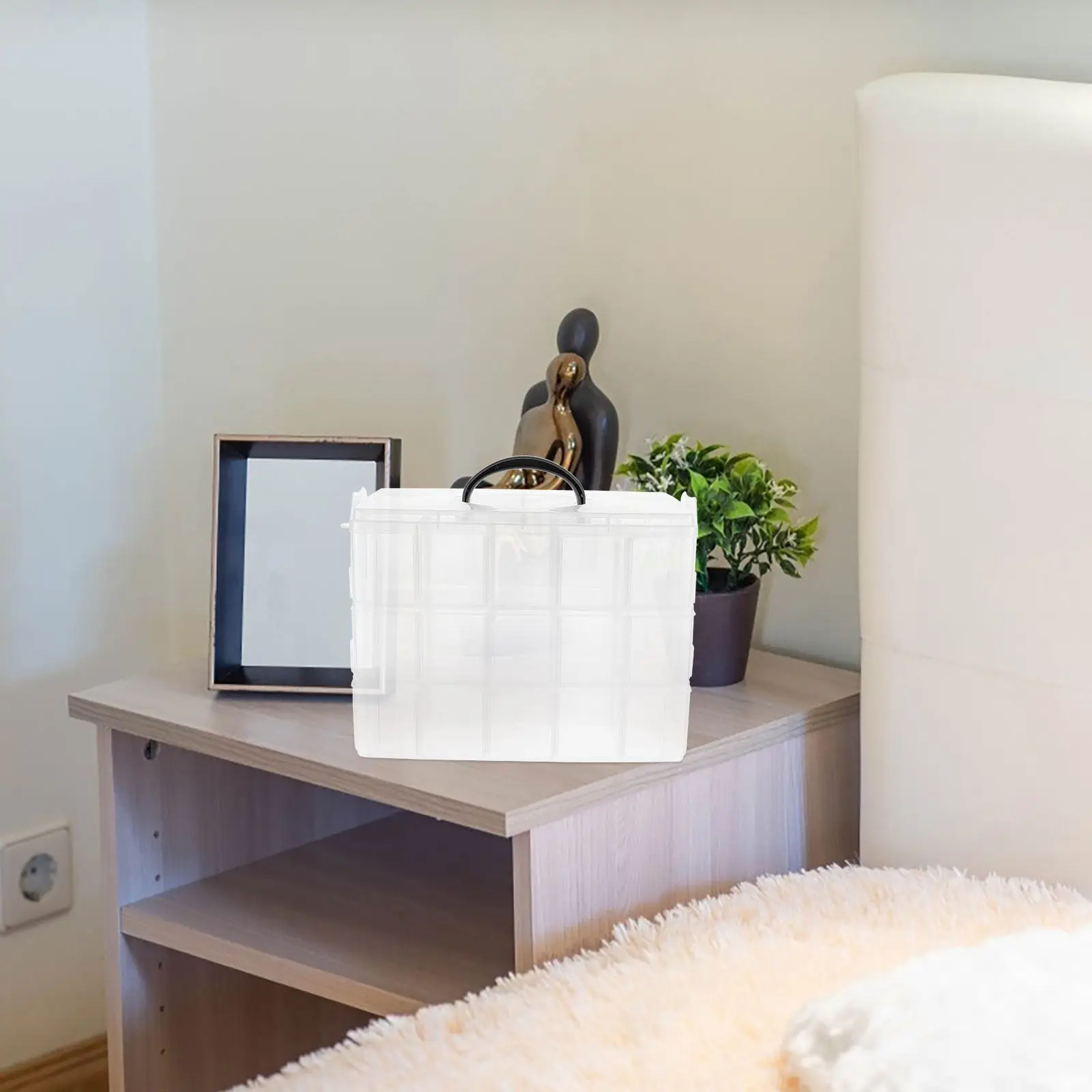 

Трехслойный органайзер для хранения из высококачественного пластика, экономящий место, для рукоделия, бисера, вязания, инструментов, пуговиц, лент, повседневного использования