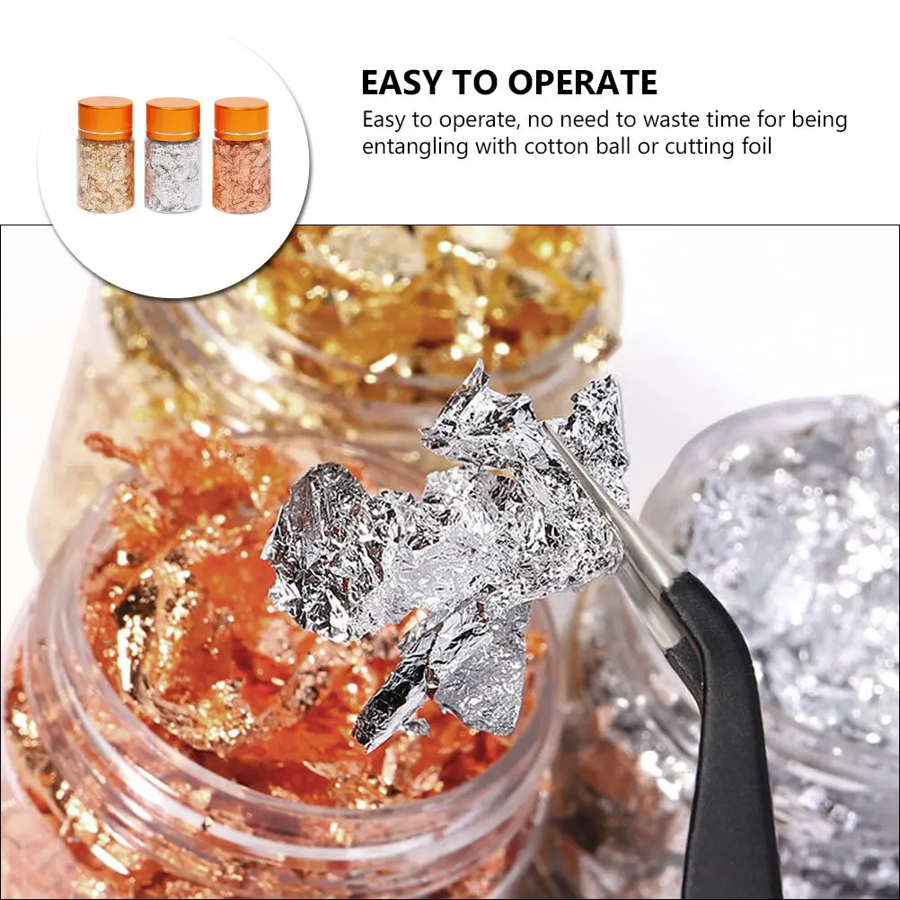 Nail Art Foils Kit Gold Foil Flakes For Manicure Diy Colorful Glitter Nail Painting Supplies Baking Foil Paper Metallic