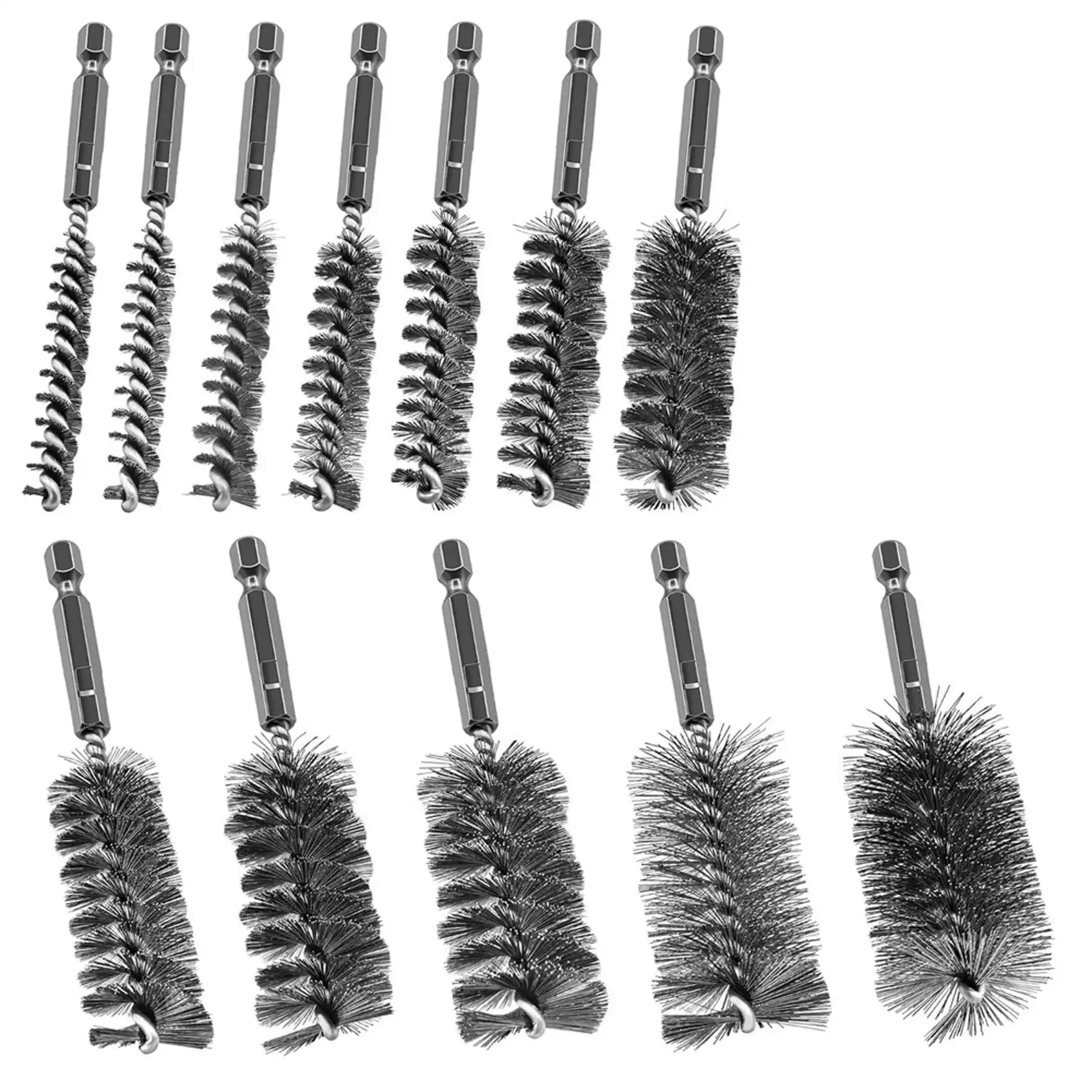 ABVG-24Pcs Wire Bore Brush For Drill,Stainless Steel Wire Brush Bore Cleaning Brush Set For Power Drill Cleaning