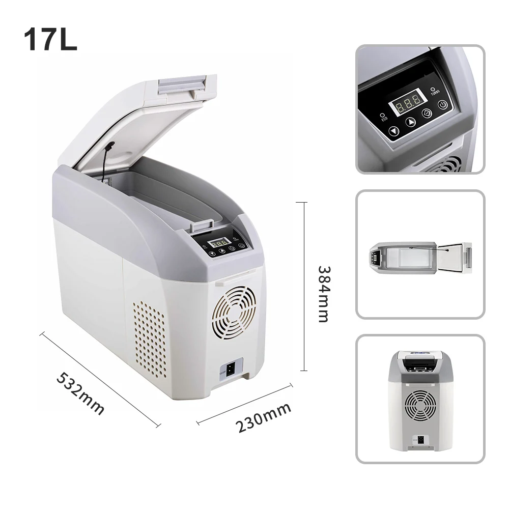 Camping Car Refrigerator Foshan Sanshui Colku 10L 14L 17L Armrest Fridge Portable Freezer 12 Volt Caravan Refrigerator With LED