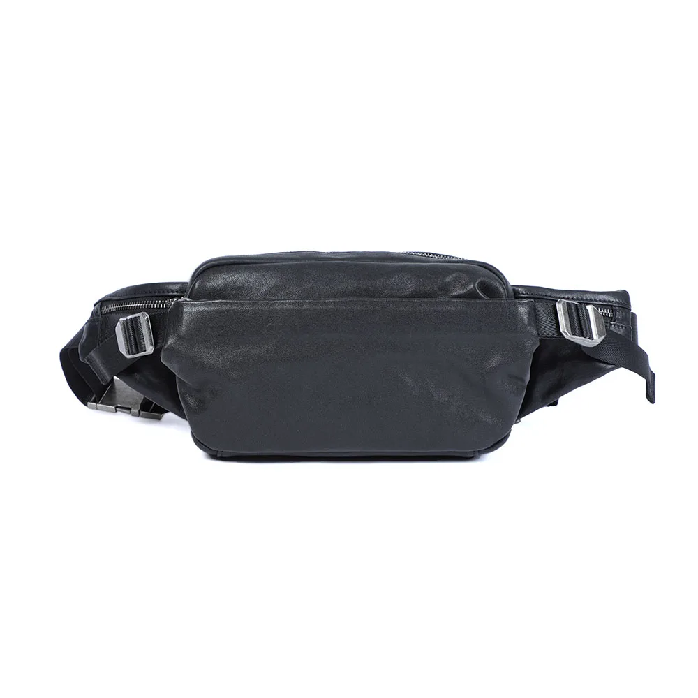 S.WORKER Premium Echtleder Herren-Brusttasche Modische Vollnarbenleder-Umhängetasche für Männer Schultertasche Sling Bag – Detail 12