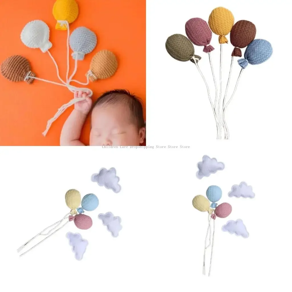 

Baby Photo Props Set Cartoon Cotton Balloon and Clouds Props Newborns Photography Props for Studio Room Home