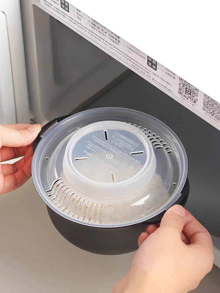 High Temperature Resistant Steamed Rice Bowl Home Kitchen Microwave Steamed Rice Bowl Food Grade Anti-scald Cooking Container