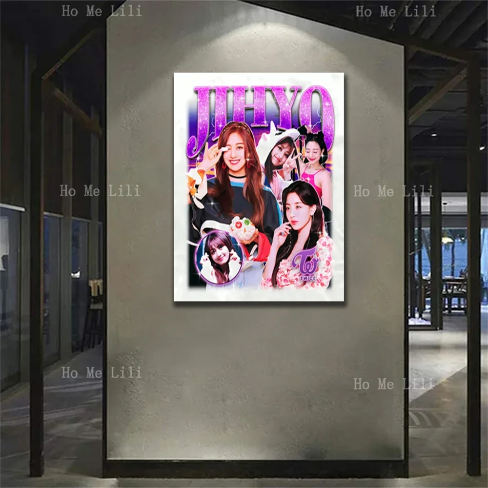 Twice Jihyo Retro Kpop Rap Hiphop Painting Canvas Wall Art Living Room Bedroom Bathroom Decor