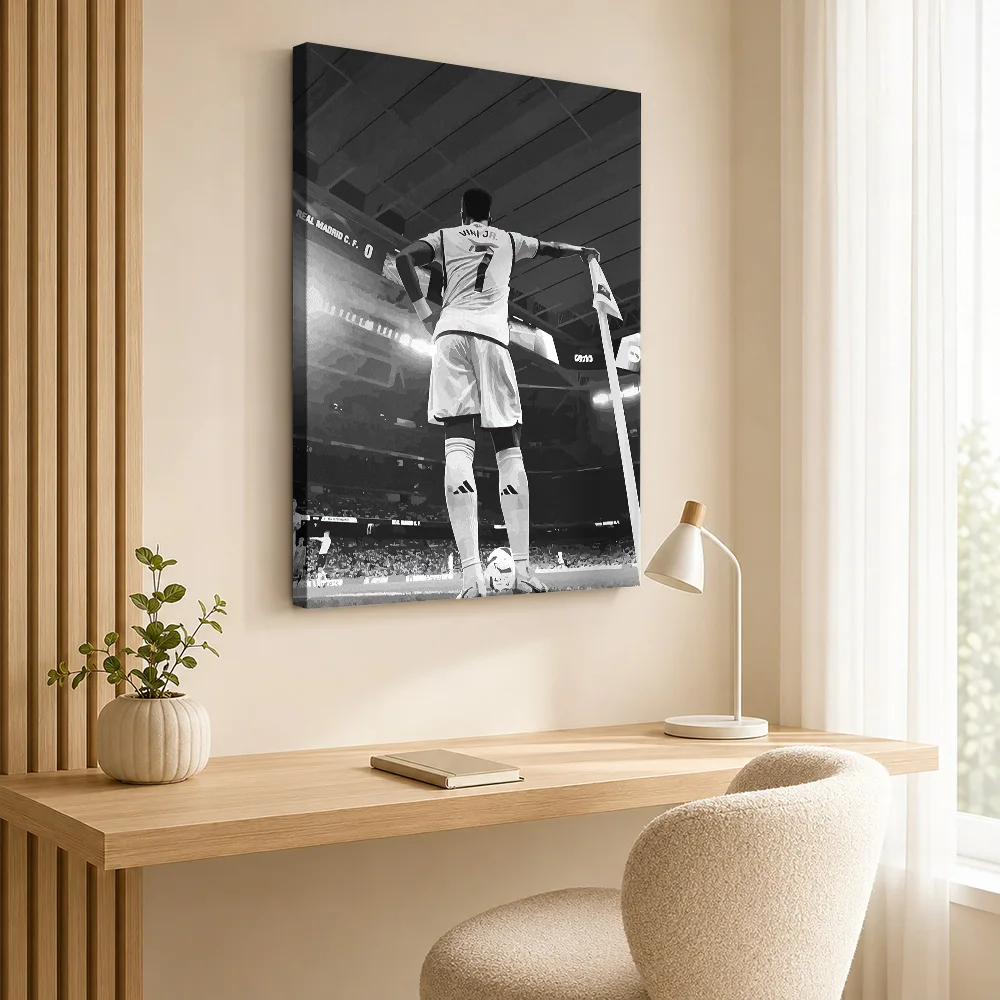 Emile Smith Rowe Soccer Tribute Framed Canvas Poster Monochrome Wall Art With Personalized Photo For Home Gym Ideal Coach Gift