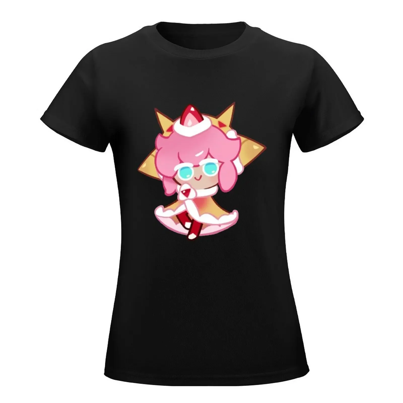 Strawberry Crepe Cookie! Cookie Run Kingdom T-Shirt anime clothes summer top Aesthetic clothing funny tops Women