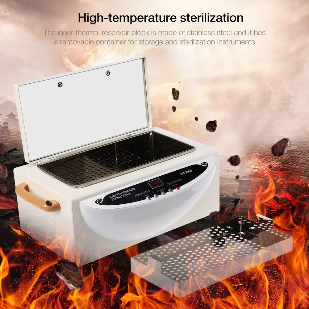 Electric Nail Tool Sterilizer with LCD Display - High-Temperature Disinfection Box for Manicure & Pedicure Tools, Kills 99.9%